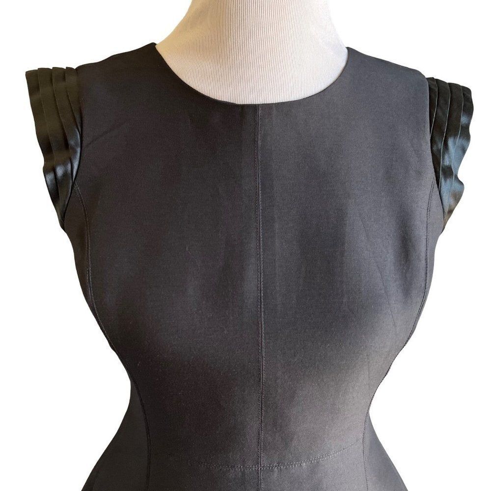 Halston Heritage A Line Black Dress Pockets Size 4 - Picture 4 of 9